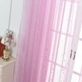 thumbnail image 5 of EXTRA 15% OFF Star Sheer Romantic Blackout Curtains for Bedroom 1 Panel, Pretty Pure Color Window Curtain for Kids Room, W39" x L106", 5 of 9