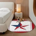 thumbnail image 3 of Independence Day Washable Round Area Rug 3.3 ft, Red Pentagram Us Flag National Flag, Soft Non Slip Rugs Stain Repellent Indoor Felt Carpet for Living Dining Room Bedroom Home Office, 3 of 9