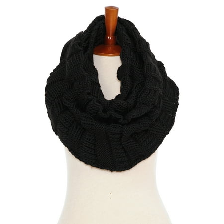 Peacock Shawl Scarf - Basico Women Winter Warm Knit Infinity Scarf Soft Shawl