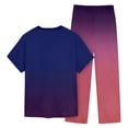 thumbnail image 7 of Men's 2-Piece Work Uniform Set, Short Sleeve V-Neck Gradient Print Top with Chest Pocket and Elastic Waist Pants, For Medical Nursing Scrubs,Dark Purple,XL, 7 of 7