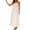 White, variant on Women's Cutout Back Printed Square Neck Maxi Cami Dress with Ruched Smocked Details 95% Polyester 5% Elastane Fabric