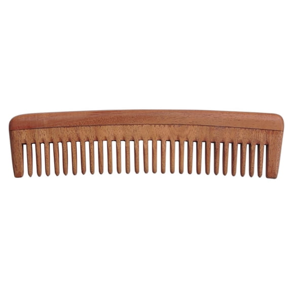 HealthGoodsIn - Pure Neem Wood Wide Tooth Comb for Shiny Hair | Wide Tooth Comb | Natural and Organic for Hair and Scalp Health