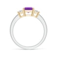 thumbnail image 2 of ANGARA Natural 1.5 Ct. Amethyst with Diamond Classic Ring in 14K White & Yellow Gold for Women (Ring Size: 3), 2 of 9