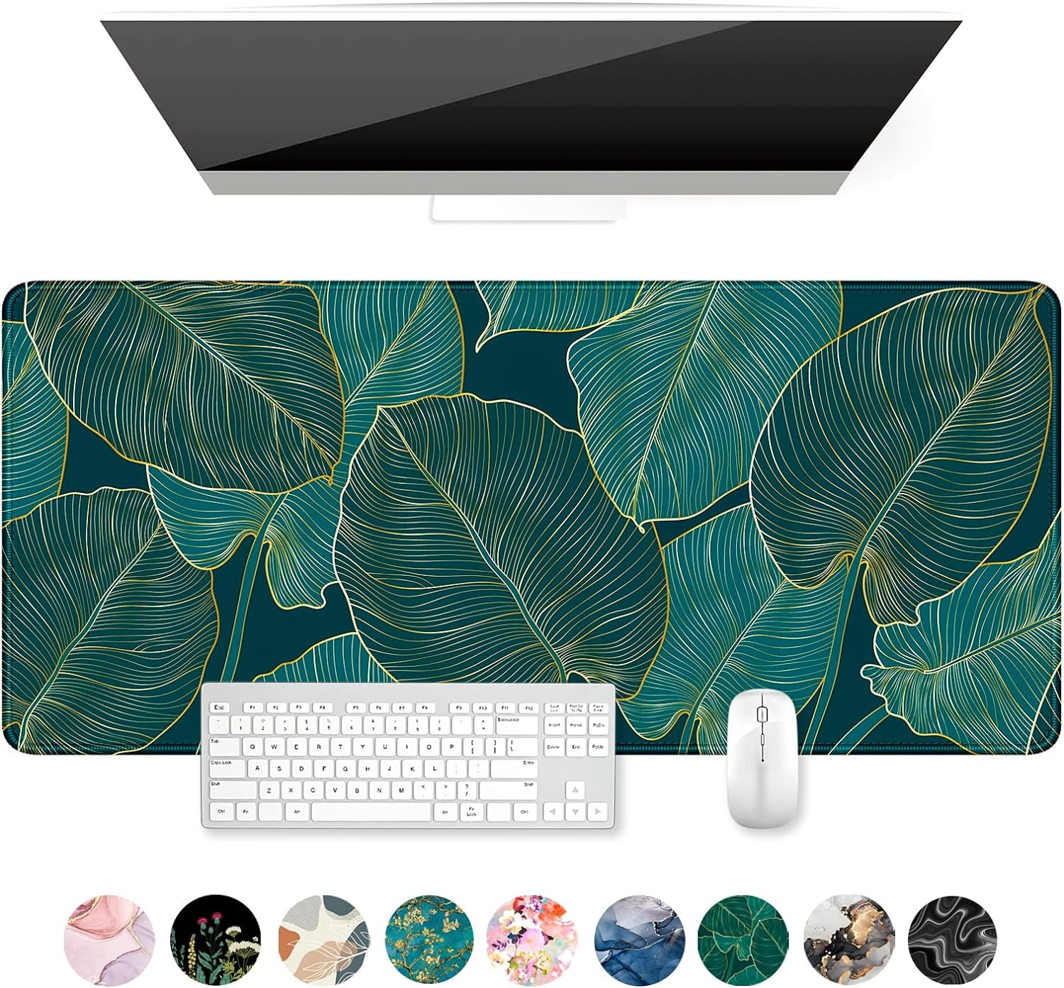 Large Mouse Pad, XXL Desk Pad, Extened Mousepad 31.5" x 11.8", Non-Slip Rubber Base, Stitched Edges, Superior Surface, Gaming Keyboard Mat, Waterproof Desk Pad, Beautiful Ocean