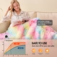 thumbnail image 3 of PMONPA Heated Blanket for Adult, Soft Faux Fur & Sherpa Electric Blanket, Fast-Heating with 10 Heating Levels & 5 Options Auto off, 51"x 61", Rainbow, 3 of 9