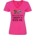 thumbnail image 3 of Inktastic Adopt a Rescue Dog Pet Women's V-Neck T-Shirt, 3 of 5