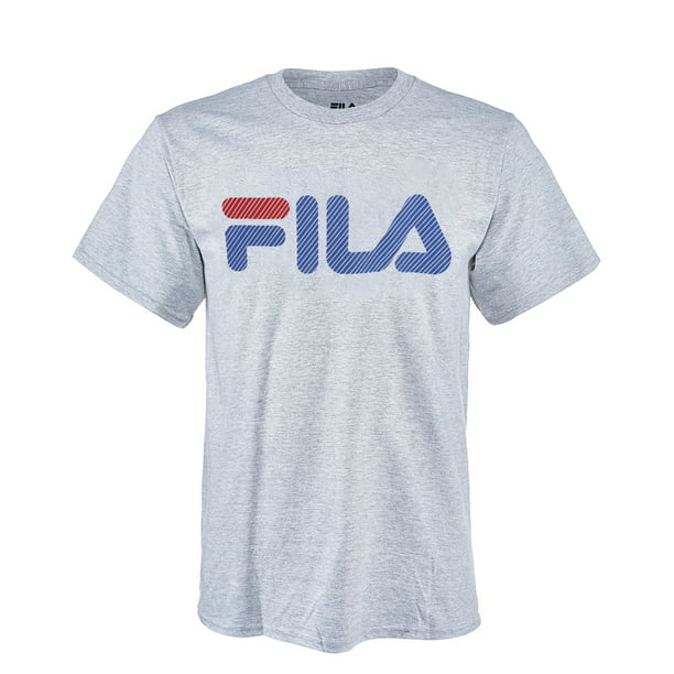 FILA - Fila Men's Short Sleeve Logo Graphic Crew Neck T-Shirt Grey ...