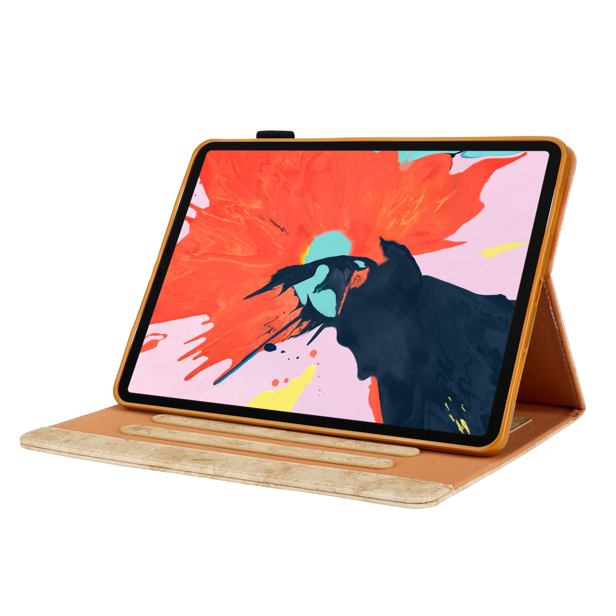 for iPad 10th Gen 10.9" (2022) Case, Retro Card Slot Cover with Pencil Holder, Multi-Angle Viewing Stand, Pocket Design, Folio Leather Case for Apple iPad 10th Gen 10.9" - Yellow