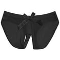thumbnail image 2 of HUPOM No Show Panties For Women Seamless Womens Panties Open Crotch Leisure Tie Drop Waist Black One Size, 2 of 5