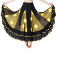 thumbnail image 1 of Gibobby faldas para mujer mujer, media falda de encaje, falda de baile, falda de práctica de salón, falda de rendimiento(Amarillo, Talla única), 1 of 5