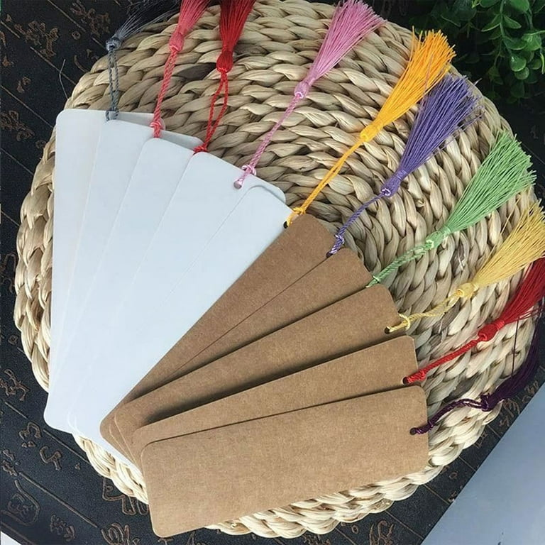 Bookmark 6*18cm, 10pcs Bookmark Blank Bookmarks With Tassels For Diy  Project Crafts Making Decoration