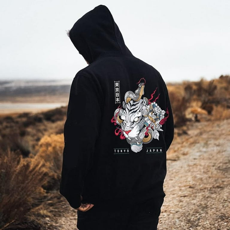 Japanese Aesthetic Tiger Graphic Hoodie