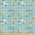 thumbnail image 2 of Ambesonne Marine Fabric by the Yard Upholstery, Seagulls Sailboats Yachts, 10 Yards, Pale Sky Blue Multicolor, 2 of 5