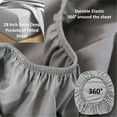 thumbnail image 5 of EXTRA 28" DEEP POCKET, Real 300-Thread-Count, 100% Egyptian Cotton, 7 PC Sheet Set [1 Fitted, 1 Flat, 4 Pillowcases] |7 PC Split King Size, Dark Grey Color| 300TC Egypt Long Staple Cotton, Sateen, 5 of 8