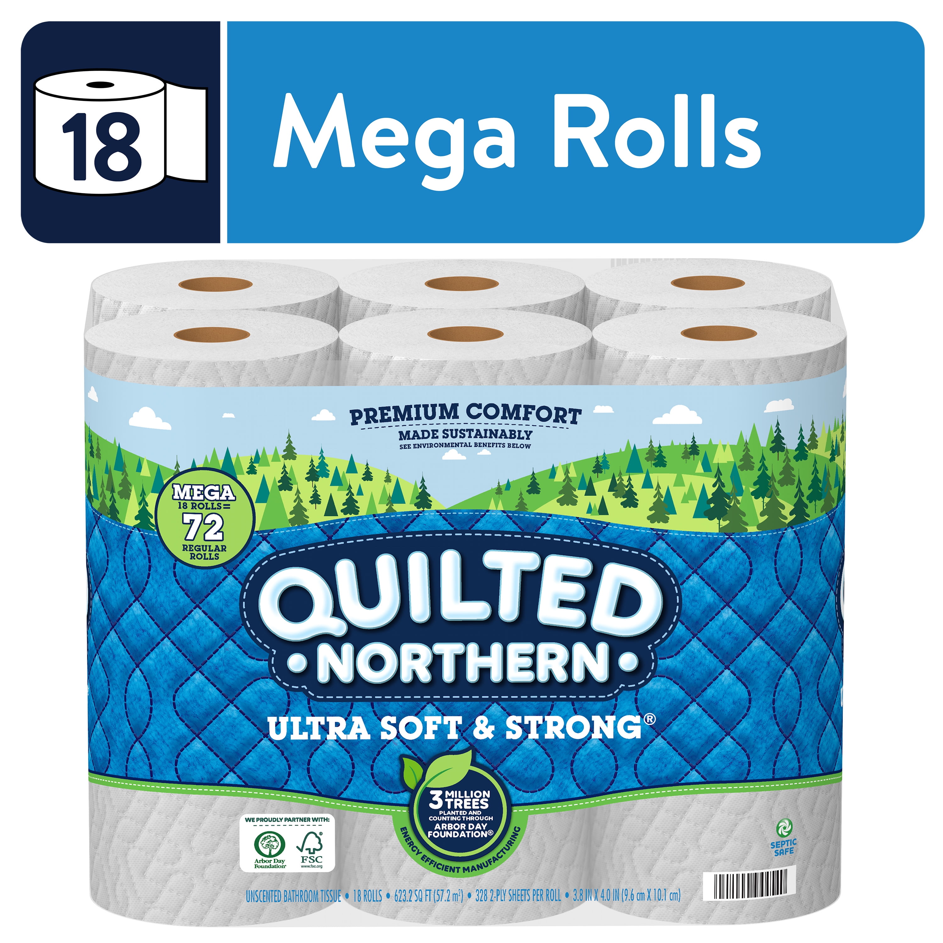 Quilted Northern Ultra Soft & Strong Toilet Paper 6 Mega Rolls 