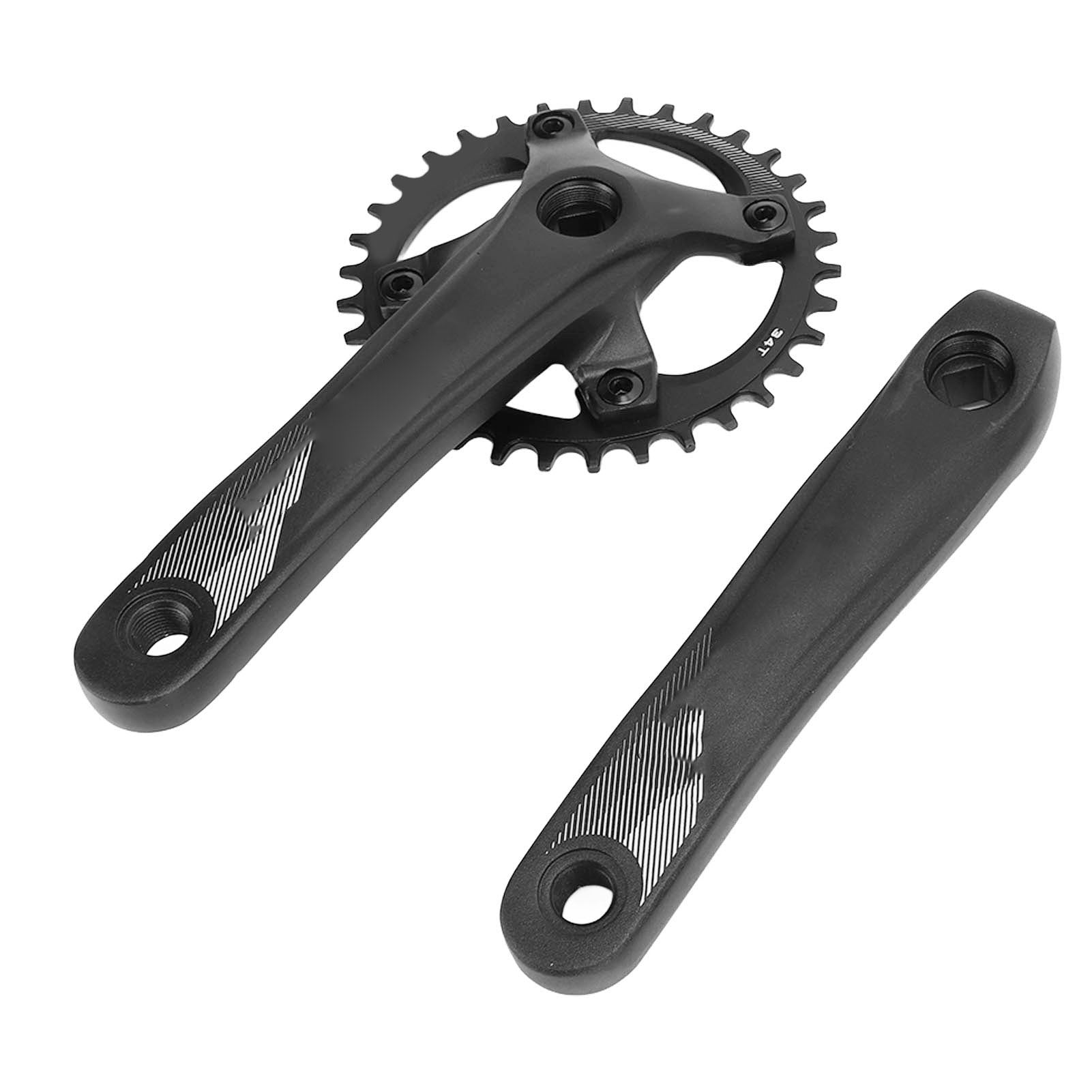 Bike Single Crankset 104BCD Bike Crank Arm Set Weight Reduction Design 34T Aluminum Alloy CNC Process For Outdoor Walmart