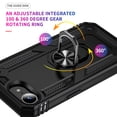 thumbnail image 5 of Allytech Rugged Case for iPhone 16e, Military Grade Protection Shockproof Non-Slip Cover with Metal Rotatable Ring Stand, Magnetic Car Mount Holder Fashion Case for iPhone 16e - Black, 5 of 7