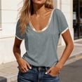 thumbnail image 2 of Aboser Short Sleeve Shirts for Women Y2K Tops Trendy Scoop Neck Basic Tees Slim Fitted Casual Tshirts Summer Going Out Top 2026, 2 of 9