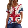 thumbnail image 2 of Fiudx Ofertas Relámpago Blusa de Manga Corta a La Moda para Mujer, Camiseta Estampada, Top Informal, 2 of 5