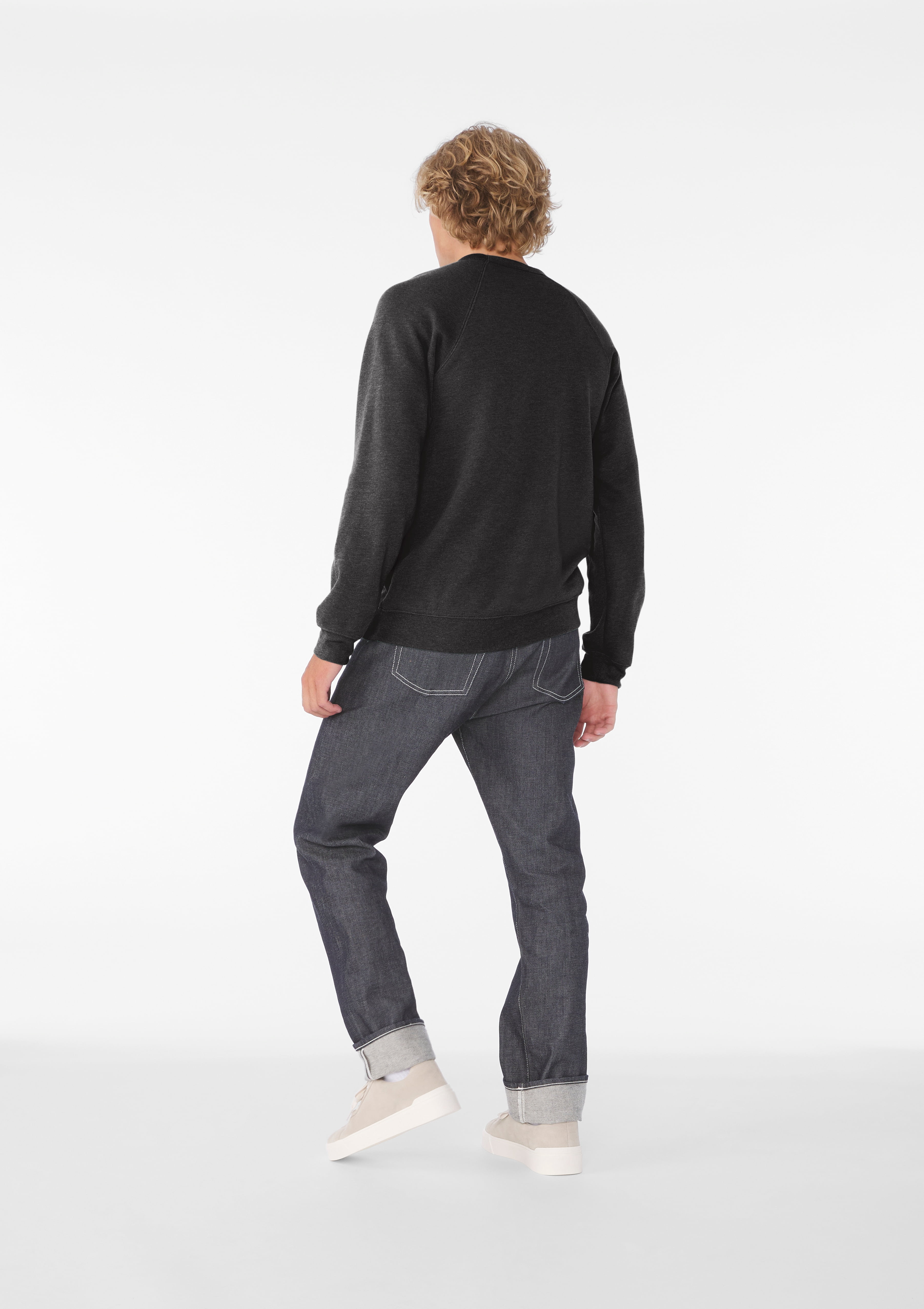 BELLA+CANVAS Adult Crew Neck Personalized Sweatshirt, Create your own Designs, Dark Grey Heather, Medium, Unisex