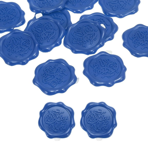Wax Seal Stickers, 12 Pcs Embossed Self Adhesive for You Sticker for Envelope Letter Wedding Invitation Card Birthday Party Gift Wrap, Dark Blue