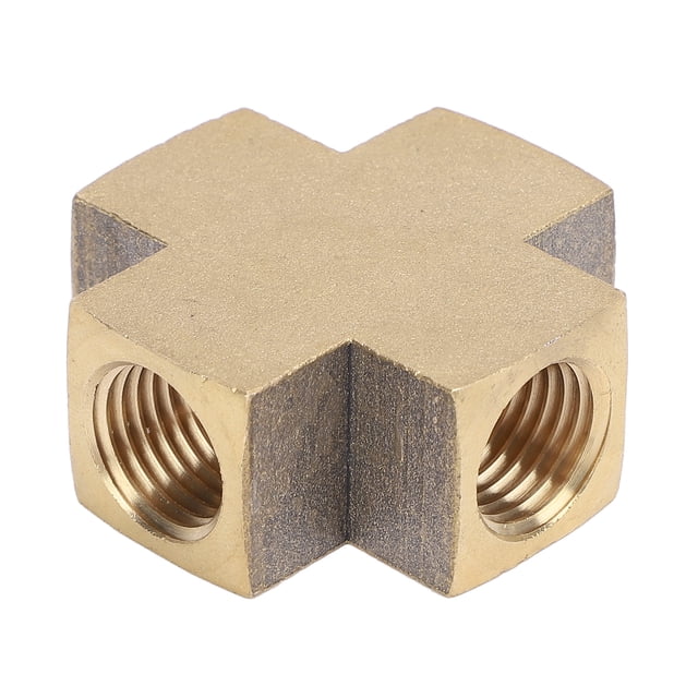 Conector De Tubería Cruzada De Latón De 4 , Rosca Hembra De 1/8 De Pulgada A Prueba De Fugas Accesorio De Tubería Cruzada De Latón Anti Deformación Para Sistemas De