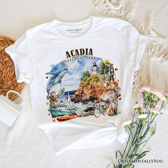 Majestic Acadia National Park Artwork T-Shirt, Maine Travel Tee and Souvenir