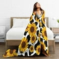 thumbnail image 6 of Sunflower Cow Blanket Soft Cozy Fuzzy Sunflower Cow Blanket Lightweight Warm Fleece Plush Sunflower Cow Gifts for Kids Women Girls Bed Decor 60"X80", 6 of 6