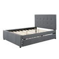 thumbnail image 6 of Linen Upholstered Platform Bed Frame With Headboard And Trundle, Full, 6 of 9