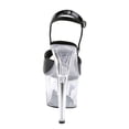 thumbnail image 4 of 7" Heel, 2 3/4" PF Ankle Strap Sandal - Blk Pat/ Clr, 11, 4 of 5