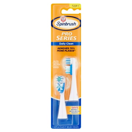 Replacement Cleaning Head - Spinbrush Pro Series Daily Clean Soft Replacement Brush Heads, 2 count