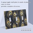 thumbnail image 3 of Yayeee Toggle Light Switch Wall Plate 2-Gang 4.56"x4.48" Decorative Outlet Cover, Peacock Feathers Pattern, 3 of 7