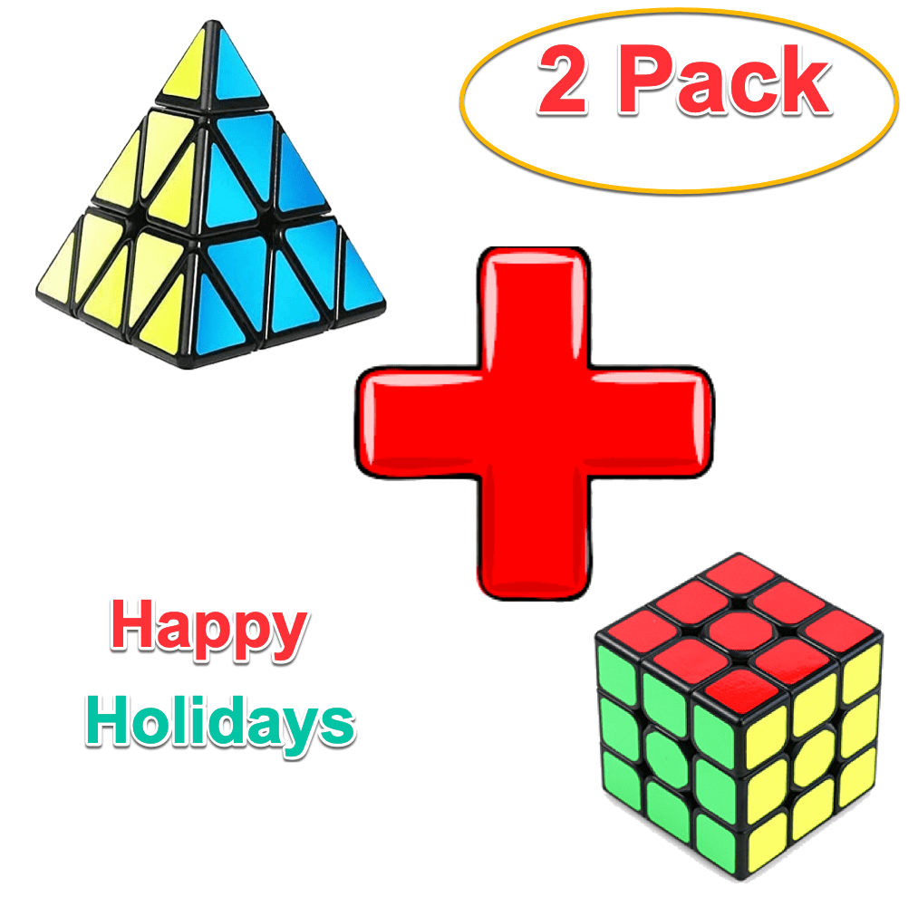 Pyramid Cube 3x3 Triangle Magic Cube Puzzle Gift for Kids and Adults,3 Colors