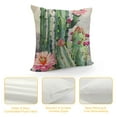 thumbnail image 4 of Creowell Cactus Succulent Pillow Covers Spring Summer Tropical Green Plant Floral Bonsai Watercolor Leaf Throw Pillow Cases Home Sofa Couch Cushion Cover 24x24in, 4 of 5