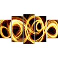 thumbnail image 2 of DESIGN ART Abstract "Gold Shock" Canvas Art 60 in. wide x 32 in. high - 5 Panels Diamond Shape, 2 of 2