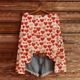 thumbnail image 4 of VISALY Valentines Womens Sweater Heart Sweater with Hearts Patterned Sweater Loose Sweaters Fall Tunic Top Fitted Pullover Sweater Winter Sweater Fall Sweater Soft Sweaters Pullover Sweater Orange L, 4 of 4