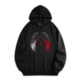 thumbnail image 2 of Men's Pocket Graphic Hooded Pullover, Black And Red Wings with A Red Arrow Between Them, Sizes S-2XL, 2 of 9