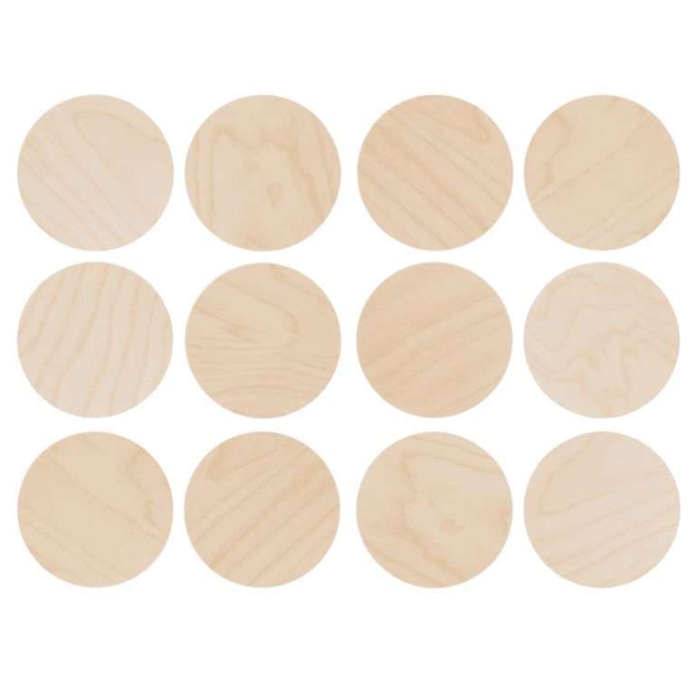 12 Pieces Unfinished Wood Coasters, 4 Inch Round Blank Wooden Coasters  Crafts Coasters for DIY Architectural Models Drawing Painting Wood  Engraving