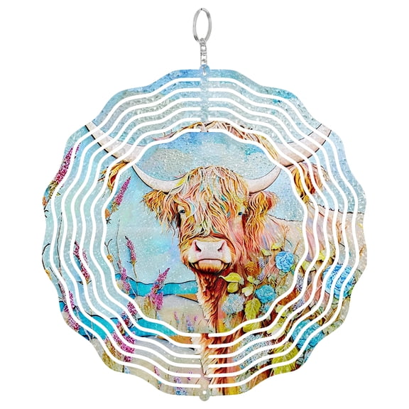 Cow 3D Wind Spinner, Farmhouse Animal Garden Hanging