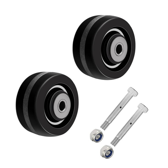 SY America Roue Phénolique 4"x2" Largeur 2 Pack avec Roulement à Billes et Bague en Acier Diamètre d'Axe 1/2 Pouces Roulettes Capacité Totale 1800 lbs (4 Pouces Lot de 2)