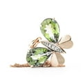 thumbnail image 6 of Galaxy Gold 14K Solid Rose Gold 14" Butterfly Necklace with 6.6 CT Natural Diamonds and Green Amethysts, 14"-24" Sizes, Symbol of Renewal, 6 of 7