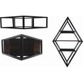 thumbnail image 4 of Admired By Nature 4 3 Tier Matte Black Metal Display Shelf, Wall Mounted Diamond Shaped Rack, 4 of 7