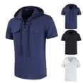 Mens T Shirts Spring and Summer Leisure Travel Vintage Hooded
