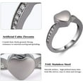thumbnail image 3 of Crystal Heart Cremation Ring for Ashes for Women Men Keepsake Finger Ring Urns for Ashes for Loved One for Dad Mom Size（5,6,7,8,9,10), 3 of 8