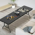 thumbnail image 5 of Neatifyes 8 Foot Plastic Folding Table Portable Long Table for Indoor Outdoor Use Rectangular with Carrying Handle, Black, 5 of 8