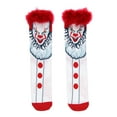 thumbnail image 6 of IT Horror Movie Pennywise The Dancing Clown Novelty Creepy 3D Fuzzy Hair Men's Knit Crew Socks Shoe Size 6-12, 6 of 6