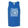 thumbnail image 2 of Straight Outta LA Los Angeles Fan | Fantasy Baseball Fans | Mens Sports Graphic Tank Top, Royal, Small, 2 of 4