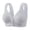 Grey, variant on MEICHEN Wireless Daisy Bras for Middle and Elderly Women Fashion Solid Plus Size Front Closure Underwear Seamless Bralettes