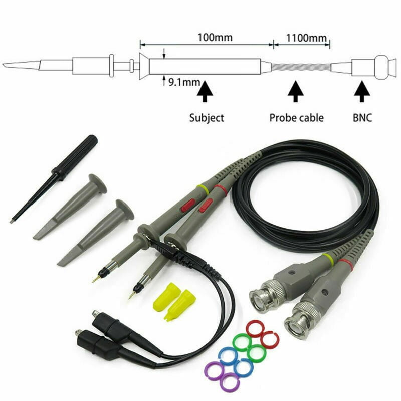 1X 10X Oscilloscope Test Scope Alligator Clip Accessories 100MHz Bandwidth M6Q3 