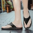 thumbnail image 6 of CPNG Men Flip Flops Leather Open Toe Thong Sandals Fashion Comfy Orthopedic Sandals Slip-on Indoor Outdoor Beach Flip-Flop Sandals Toe Corrector Slippers, 6 of 6